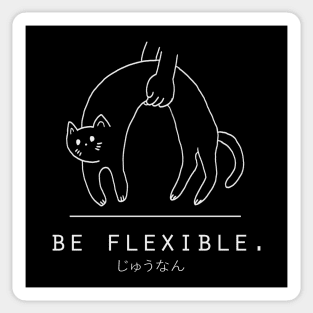 Be Flexible Kawaii Cat Minimalist/Simple Art Sticker